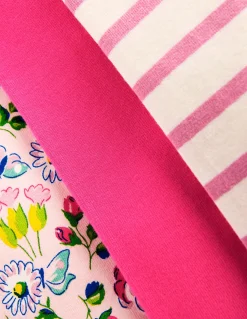 Boden Pantalons-3 cyclistes Motif Spring Garden rose craie