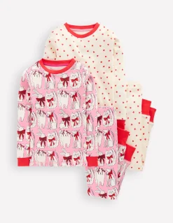 Boden Pyjamas & Chaussons-2 pyjamas douillets Motif animaux préférés rose chewing-gum