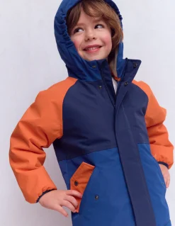 Boden Manteaux & Vestes-Anorak doublé de borg garçon Colourblock orange