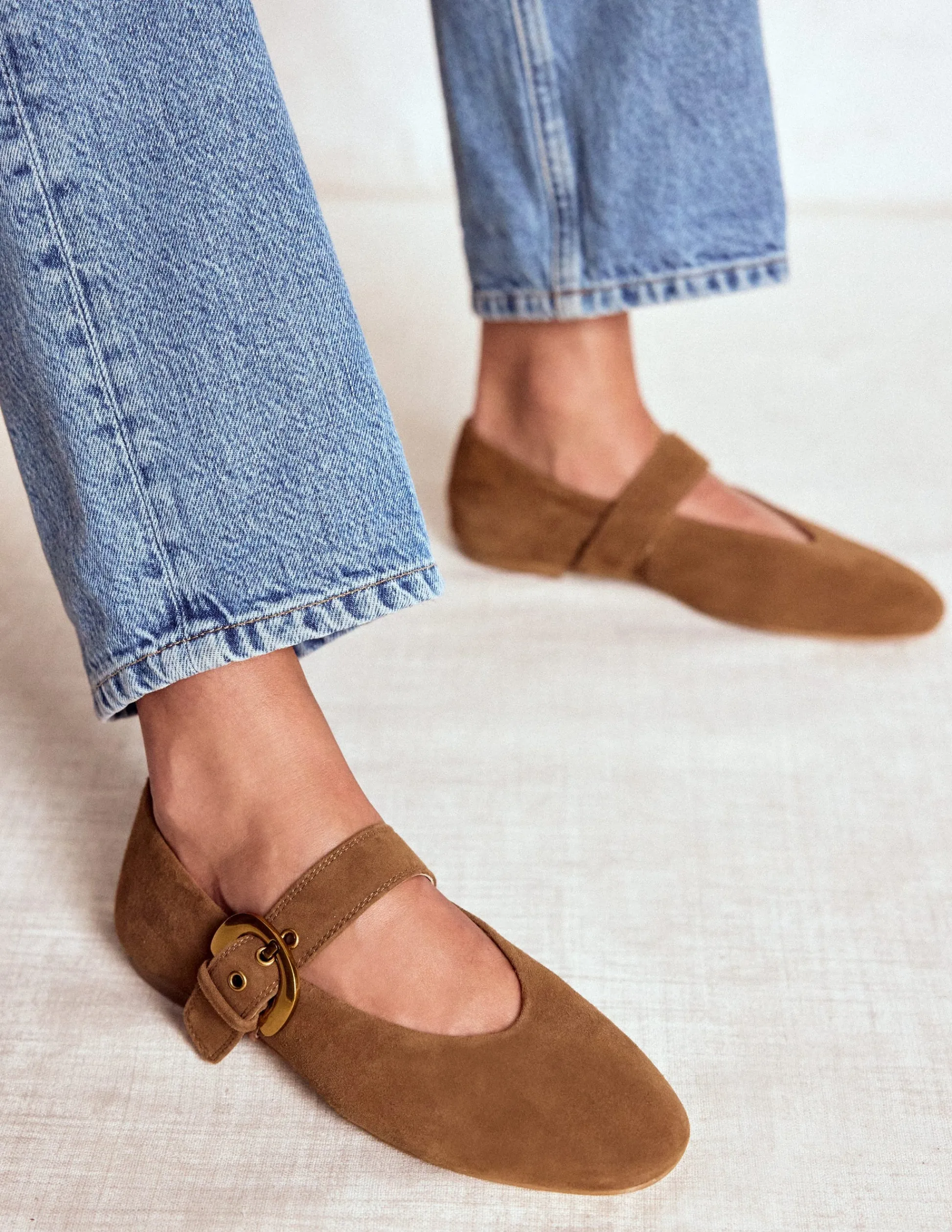 Boden Chaussures Plates-Babies plates Kylie à boucle Terre d'ombre