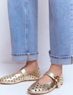 Boden Chaussures Plates-Babies plates Kylie à boucle Doré