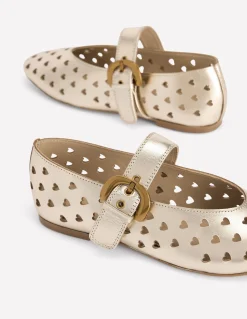 Boden Chaussures Plates-Babies plates Kylie à boucle Doré