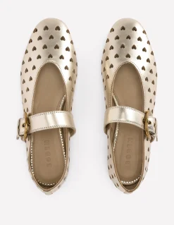 Boden Chaussures Plates-Babies plates Kylie à boucle Doré