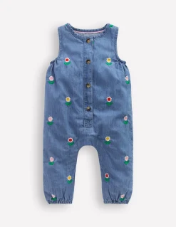 Boden Pantalons & Leggings-Barboteuse brodée en chambray Chambray brodé à motif floral