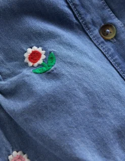 Boden Pantalons & Leggings-Barboteuse brodée en chambray Chambray brodé à motif floral