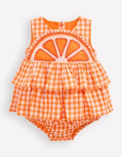Boden Barboteuses & Ensembles-Barboteuse effet bulle Vichy Orange