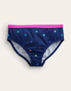 Boden Maillots & Tenues De Plage-Bas de bikini à motif Pois confettis arc-en-ciel bleu marine