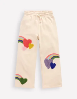 Boden Pantalons-Bas de jogging Bobbie à appliqués Arcs-en-ciel ivoire