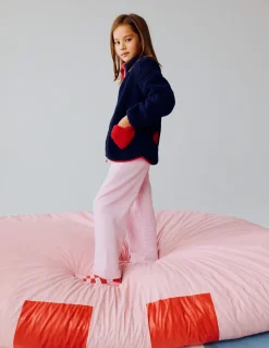 Boden Pantalons|Ensembles Assortis-Bas de jogging Bobbie à appliqués Motif Love rose chiné