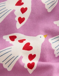 Boden Pantalons|Ensembles Assortis-Bas de jogging fun imprimé Colombes violet