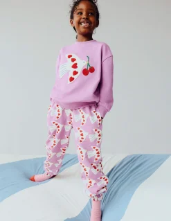 Boden Pantalons|Ensembles Assortis-Bas de jogging fun imprimé Colombes violet