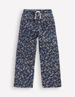 Boden Pantalons|Ensembles Assortis-Bas de jogging large imprimé Motif Meadow Floral bleu tribord