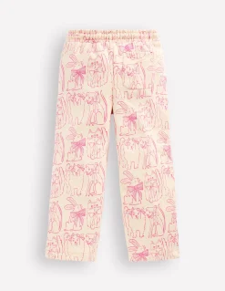 Boden Pantalons|Ensembles Assortis-Bas de jogging large imprimé Chats avoine