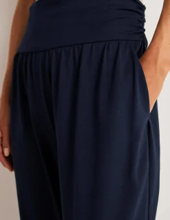 Boden Pantalons-Bas de jogging sarouel en jersey Bleu Marine, Petits Pois