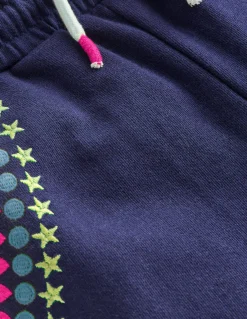 Boden Pantalons-Bas de jogging évasé brodé Broderie bleu marine universitaire