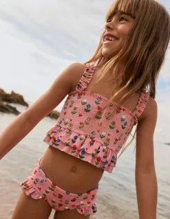 Boden Maillots & Tenues De Plage-Bikini à smocks et basque Motif Sunflower Garden rose amande
