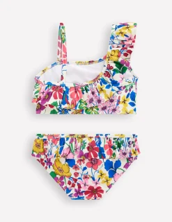 Boden Maillots & Tenues De Plage-Bikini asymétrique à volants Motif floral arc-en-ciel multi