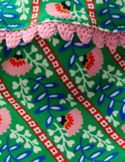 Boden Maillots & Tenues De Plage-Bikini col V à volants Motif Floral Vine vert vif