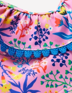 Boden Maillots & Tenues De Plage-Bikini col V à volants Motif Garden Floral rose reine-des-près
