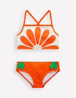 Boden Maillots & Tenues De Plage-Bikini croisé dans le dos à logo Orange Vif
