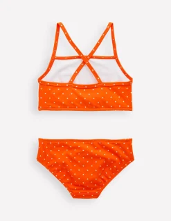 Boden Maillots & Tenues De Plage-Bikini croisé dans le dos à logo Orange Vif
