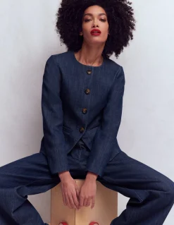 Boden Tenues De Travail|Manteaux & Vestes-Blazer Hampstead en sergé de coton Bleu marine