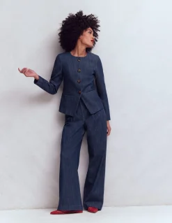 Boden Tenues De Travail|Manteaux & Vestes-Blazer Hampstead en sergé de coton Bleu marine