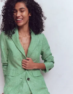 Boden Ensembles Assortis|Manteaux & Vestes-Blazer Stamford en lin Chambray vert aloe vera