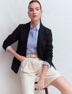 Boden Tenues De Travail|Manteaux & Vestes-Blazer Stamford en lin Bleu marine