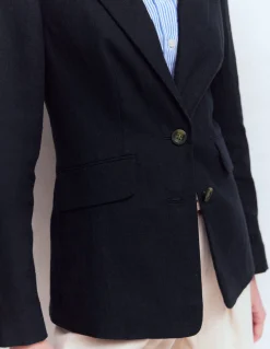 Boden Tenues De Travail|Manteaux & Vestes-Blazer Stamford en lin Bleu marine