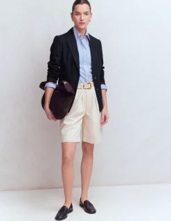 Boden Tenues De Travail|Manteaux & Vestes-Blazer Stamford en lin Bleu marine