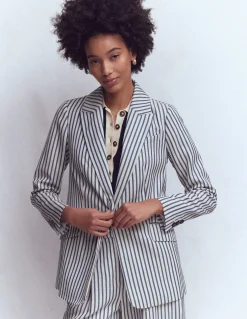 Boden Tenues De Travail|Ensembles Assortis-Blazer Woodbridge décontracté Bleu et Ivoire à Rayures