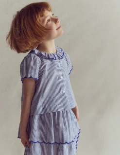 Boden Tops & T-Shirts|Ensembles Assortis-Blouse boutonnée Rayé bleu/ivoire