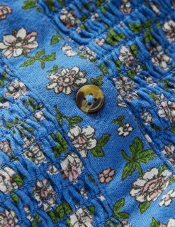 Boden Tops & T-Shirts-Blouse en jersey à smocks Motif Garden Flower Delft