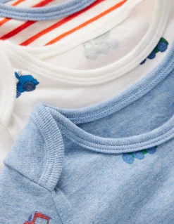 Boden Tops & Bodies-3 bodies en coton Construction bleu