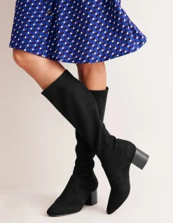 Boden Chaussures À Talons-Bottes hauteur genou stretch à talons Noir