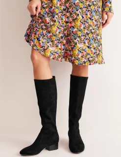 Boden Chaussures Plates|Chaussures À Talons-Bottes plates stretch hauteur genou Noir