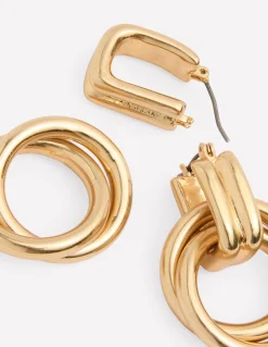 Boden Tenues De Travail|Bijoux-Boucles d'oreilles à double torsade Doré