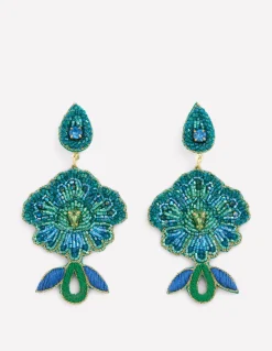 Boden Bijoux-Boucles d’oreilles habillées à fleurs Bleu