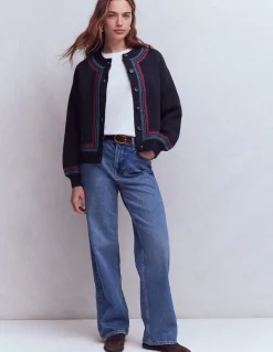 Boden Pulls & Gilets-Cardigan Abi en jacquard Bleu marine, tigre