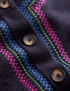 Boden Pulls & Gilets-Cardigan Abi en jacquard Bleu marine, tigre