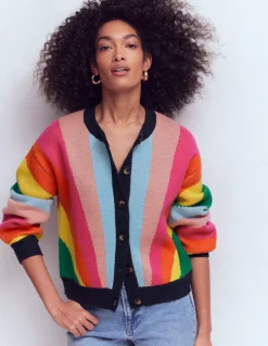 Boden Pulls & Gilets-Cardigan Abi en jacquard Arc-en-ciel multi