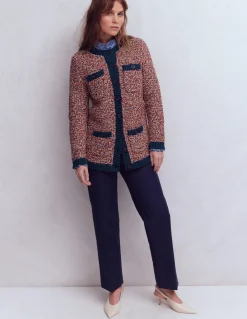 Boden Pulls & Gilets-Cardigan chiné texturé Bleu marine/rouge chiné