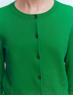 Boden Tenues De Travail|Pulls & Gilets-Cardigan court Emilia en coton Émeraude Intense