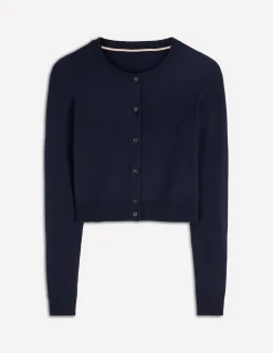 Boden Tenues De Travail|Pulls & Gilets-Cardigan court Emilia en coton Bleu marine