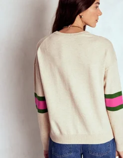 Boden Pulls & Gilets-Cardigan décontracté Lara en coton Avoine chiné