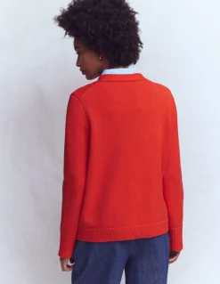 Boden Tenues De Travail|Pulls & Gilets-Cardigan décontracté Lucy en coton Orange Vif