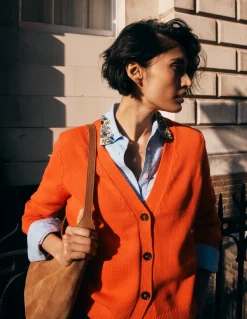 Boden Tenues De Travail|Pulls & Gilets-Cardigan décontracté Lucy en coton Orange Vif