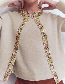 Boden Ensembles Assortis|Pulls & Gilets-Cardigan en maille ornementé Chinchilla Chiné