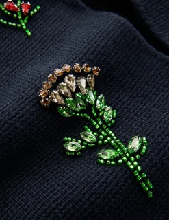 Boden Pulls & Gilets-Cardigan en maille ornementé Bleu marine